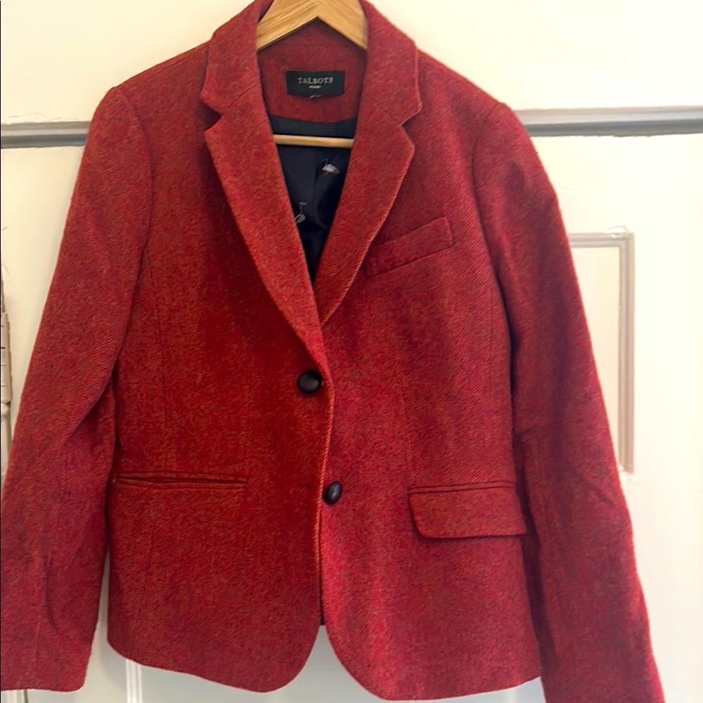Talbots Women's orange wool blend  Blazer